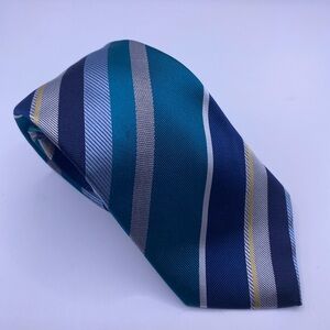 Charles Tyrwhitt Teal and Navy Striped Tie
